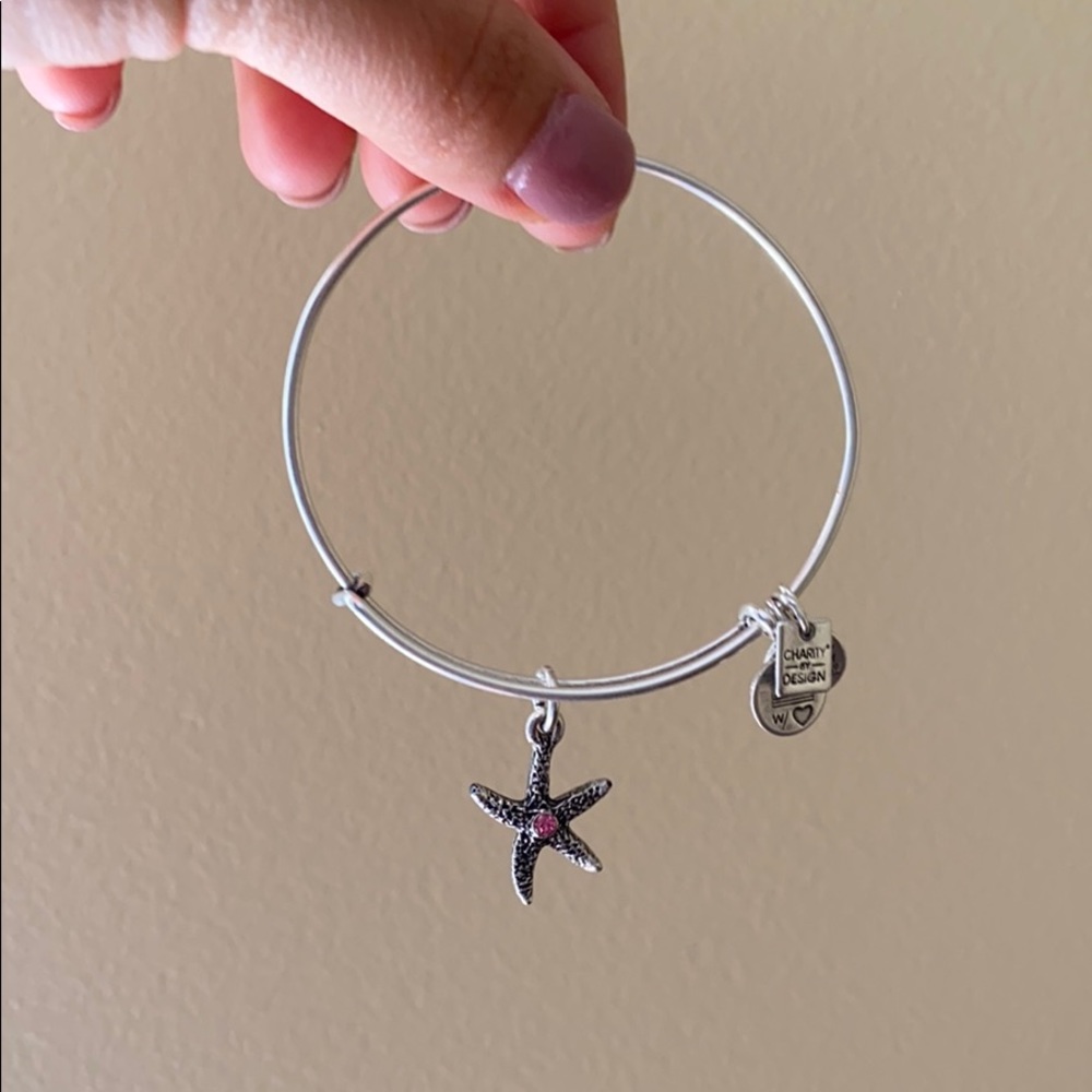 Silver/Pink Starfish Alex and Ani Bracelet